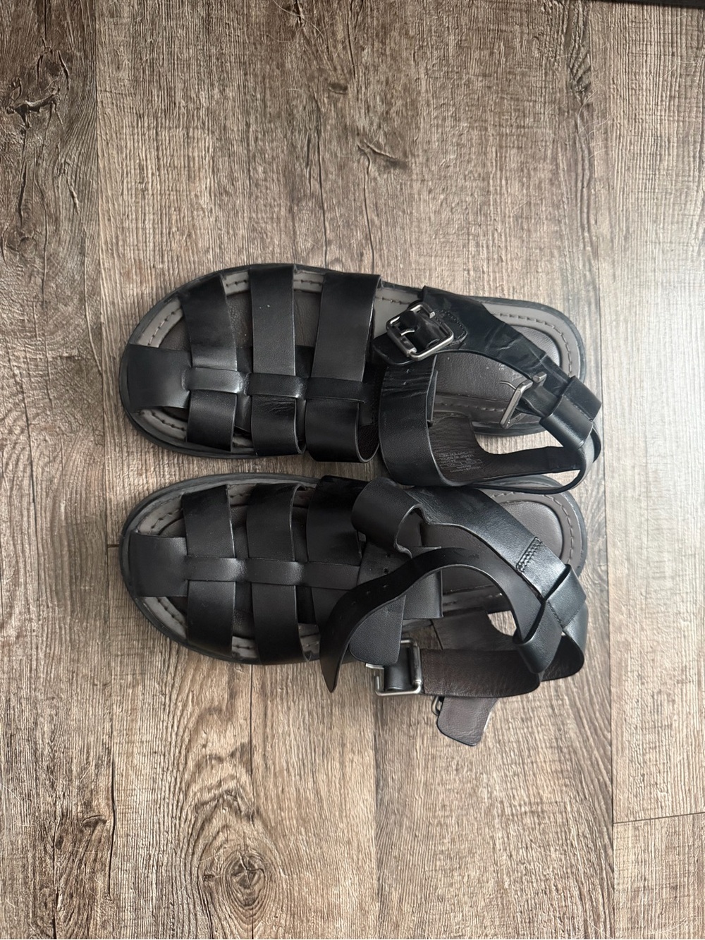 Zara Black Woven Leather Women's Sandals